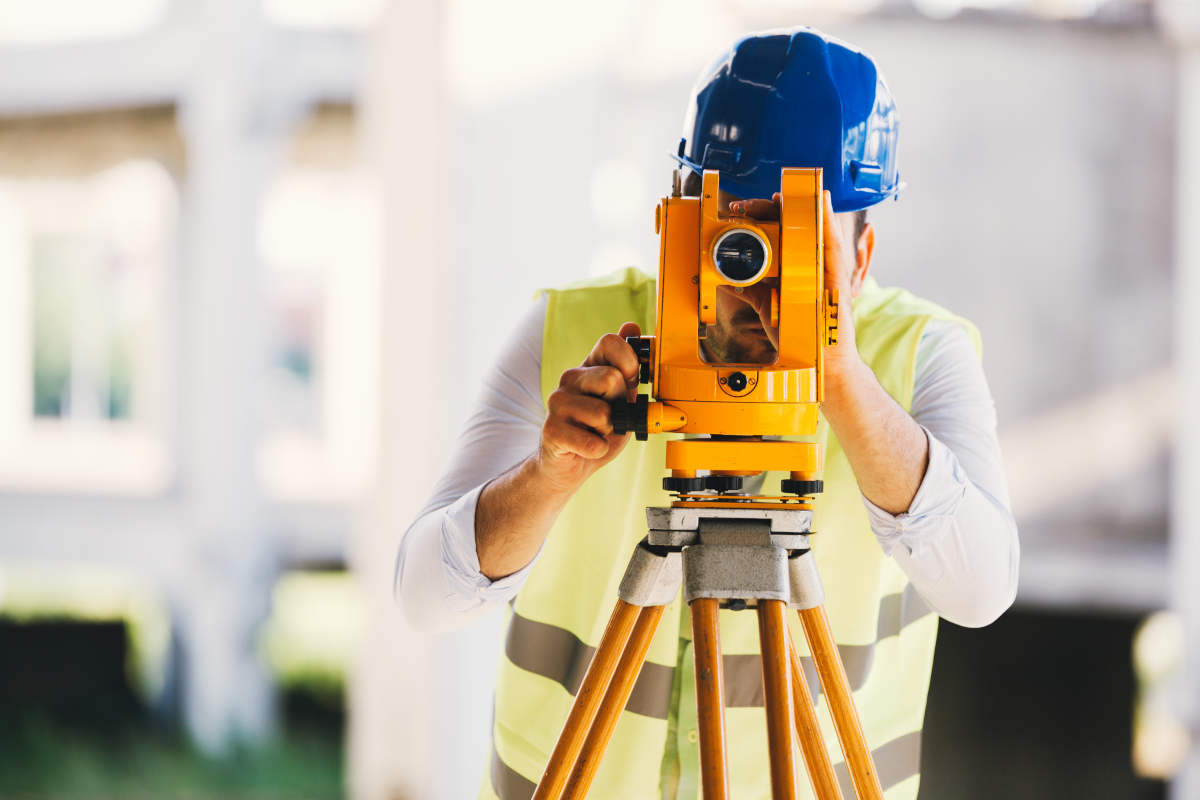 Picture of male construction engineer working on building site