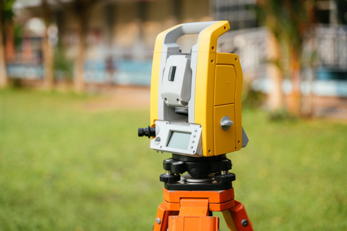 A closeup of a level machine with a blurred background